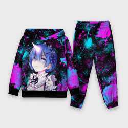 Детский костюм с толстовкой 3D РеЗеро - Неоновые краски - Рем