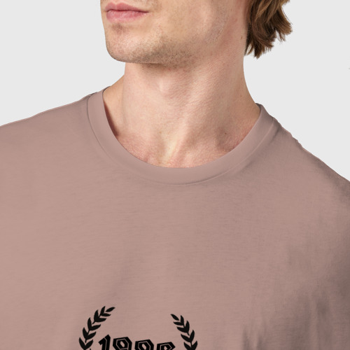 Мужская футболка хлопок 1998, цвет пыльно-розовый - фото 6