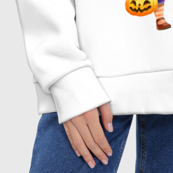 Худи с принтом Ведьма малолетка - halloween для женщины, вид на модели спереди №6. Цвет основы: белый