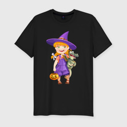 Мужская футболка хлопок Slim Ведьма малолетка - halloween
