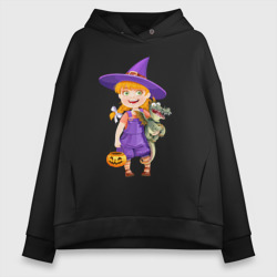 Ведьма малолетка - halloween – Женское худи Oversize хлопок с принтом купить со скидкой в -20%