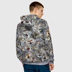 Мужская толстовка 3D Погладь всех манулов - фото 2