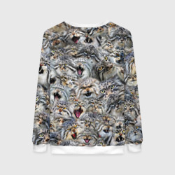 Женский свитшот 3D Погладь всех манулов