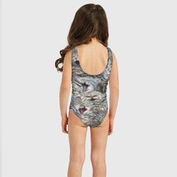 Детский купальник 3D Погладь всех манулов