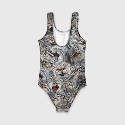 Детский купальник 3D Погладь всех манулов - фото 2