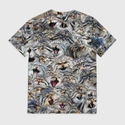 Мужская футболка 3D Погладь всех манулов