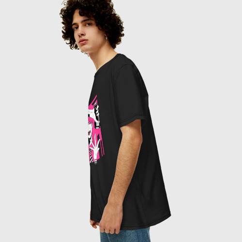 Мужская футболка хлопок Oversize с принтом Санзу, вид сбоку #3