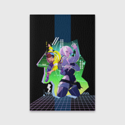 Обложка для паспорта матовая кожа Cyberpunk Edgerunners Люси и Дэвид