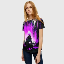 Женская футболка 3D Люси из аниме Cyberpunk Edgerunners - фото 2