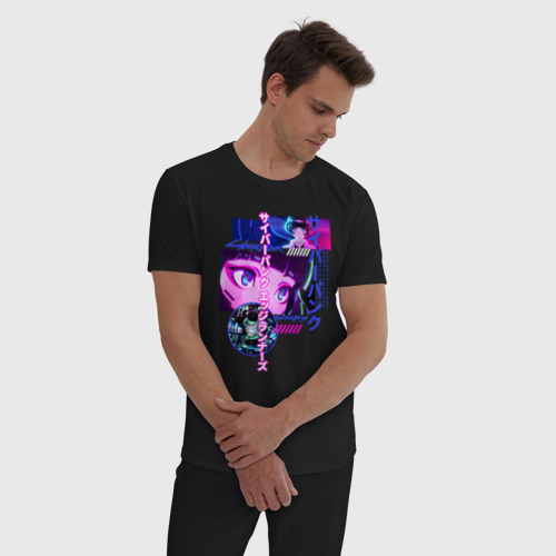 Мужская пижама хлопок Cyberpunk Edgerunners Киберпанк, цвет черный - фото 3