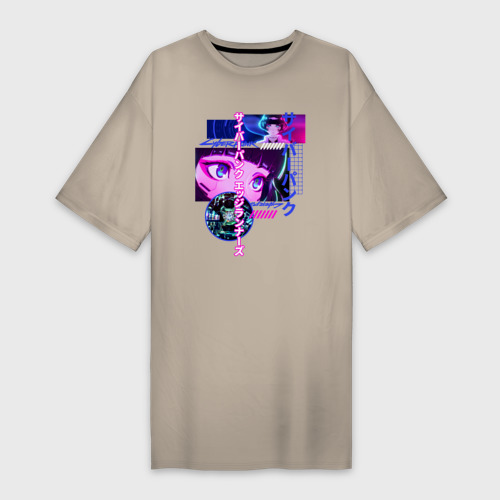 Платье-футболка хлопок Cyberpunk Edgerunners Киберпанк