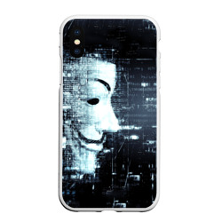 Чехол для iPhone XS Max матовый Анонимус код