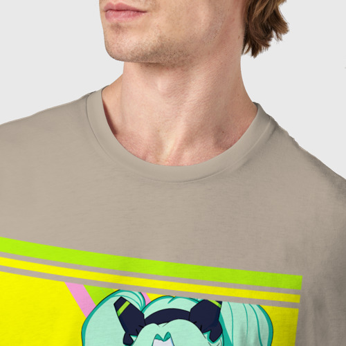 Мужская футболка хлопок Ребекка из аниме Cyberpunk Edgerunners, цвет миндальный - фото 6