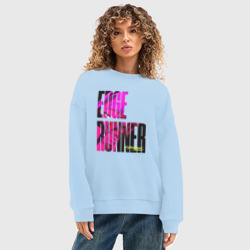 Женский свитшот oversize без начеса хлопок Cyberpunk Edgerunners Бегущий по краю - фото 2