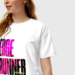 Женская футболка хлопок Oversize Cyberpunk Edgerunners Бегущий по краю - фото 2