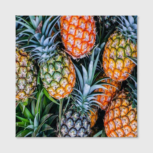 Холст квадратный Фон из ананасов, цвет 3D печать - фото 2