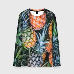 Мужской лонгслив 3D Фон из ананасов