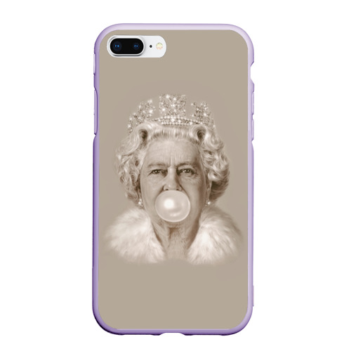 Чехол для iPhone 7Plus/8 Plus матовый Королева Елизавета, цвет светло-сиреневый