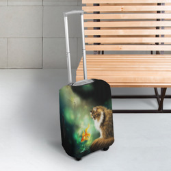 Чехол для чемодана 3D Кот с золотой рыбкой - фото 2