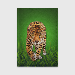 Обложка для автодокументов Леопард на фоне травы