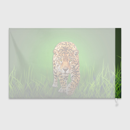 Флаг 3D Леопард на фоне травы - фото 2