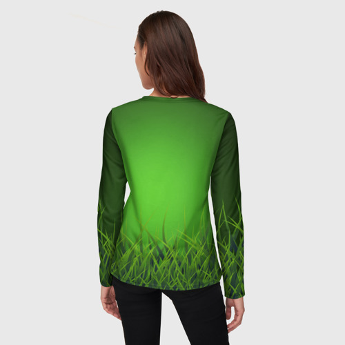 Женский лонгслив 3D Леопард на фоне травы, цвет 3D печать - фото 4
