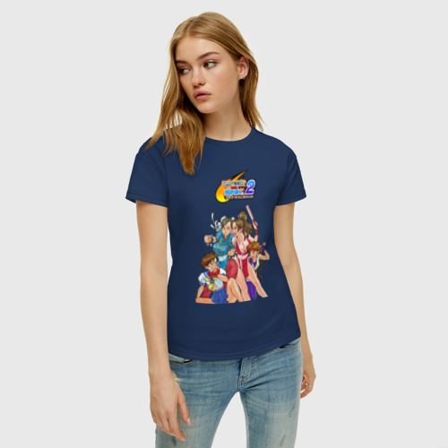 Женская футболка хлопок с принтом Capcom VS SNK, фото на моделе #1