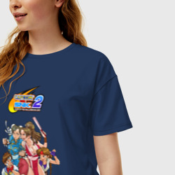 Женская футболка хлопок Oversize Capcom vs SNK - фото 2