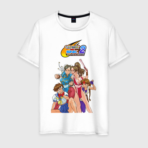 Мужская футболка из хлопка с принтом Capcom vs SNK, вид спереди №1