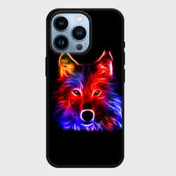 Неоновый светящийся волк – Чехол для iPhone 14 Pro с принтом купить