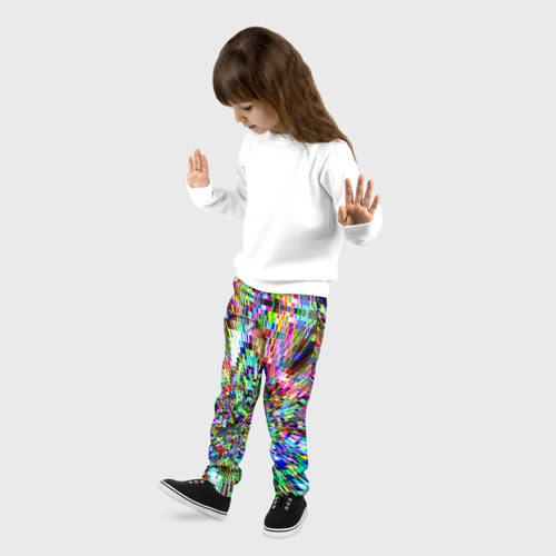 Детские брюки 3D Acid pixels, цвет 3D печать - фото 3