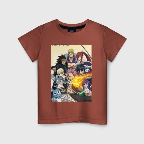 Детская футболка хлопок с принтом Fairy Tail heroes, вид спереди #2