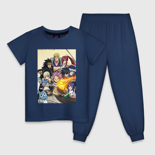 Детская пижама хлопок с принтом Fairy Tail heroes, вид спереди #2