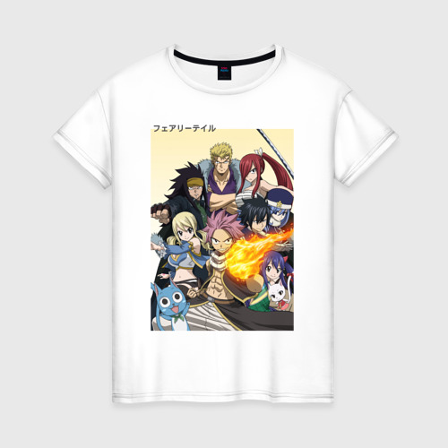 Женская футболка из хлопка с принтом Fairy Tail Heroes, вид спереди №1