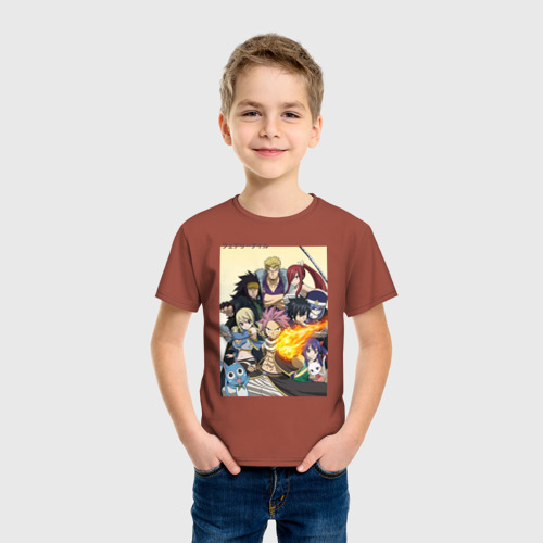 Детская футболка хлопок с принтом Fairy Tail heroes, фото на моделе #1