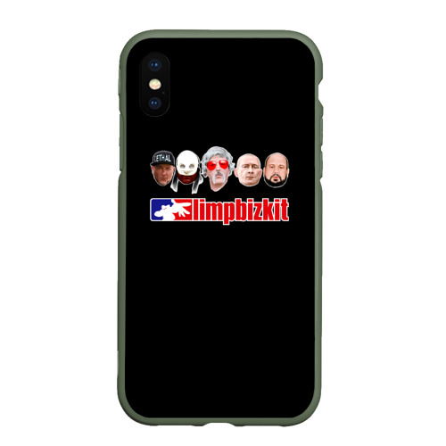 Чехол для iPhone XS Max матовый Limp Bizkit art, цвет темно-зеленый