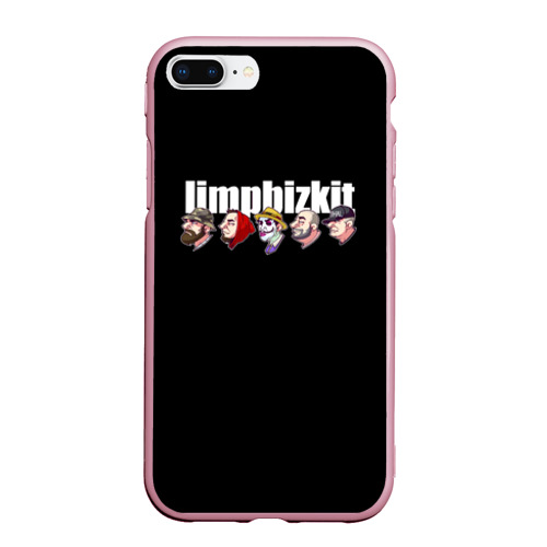 Чехол для iPhone 7Plus/8 Plus матовый Limp Bizkit участники группы, цвет розовый