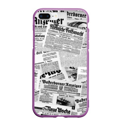 Чехол для iPhone 7Plus/8 Plus матовый Газетный коллаж
