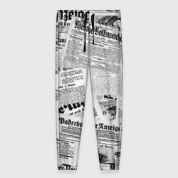 Женские брюки 3D Газетный коллаж