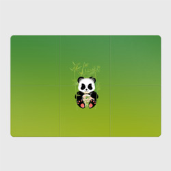 Магнитный плакат 3Х2 Панда сидит среди бамбука и есть лапшу