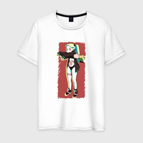 Мужская футболка из хлопка с принтом Ребекка Cyberpunk Edgerunner, вид спереди №1