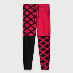 Женские брюки 3D Черно-красный геометрический узор 