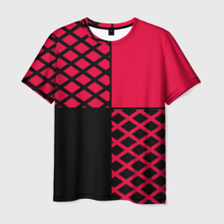 Мужская футболка 3D Черно-красный геометрический узор 