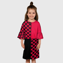 Детское платье 3D Черно-красный геометрический узор  - фото 2