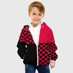 Детская куртка 3D Черно-красный геометрический узор  - фото 2