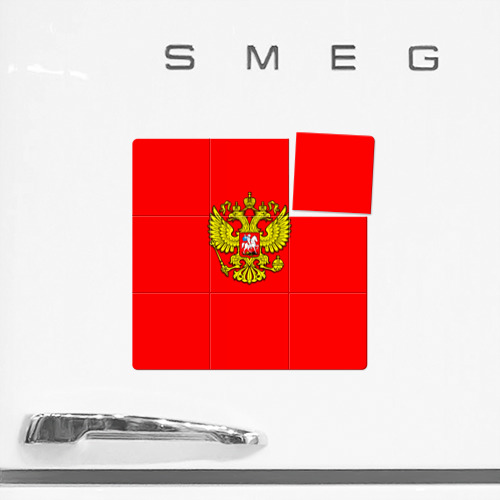Магнитный плакат 3Х3 Герб Российской Империи на красном фоне - фото 2