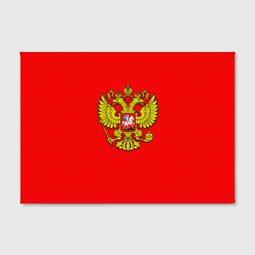 Холст прямоугольный Герб Российской Империи на красном фоне, цвет 3D печать - фото 2
