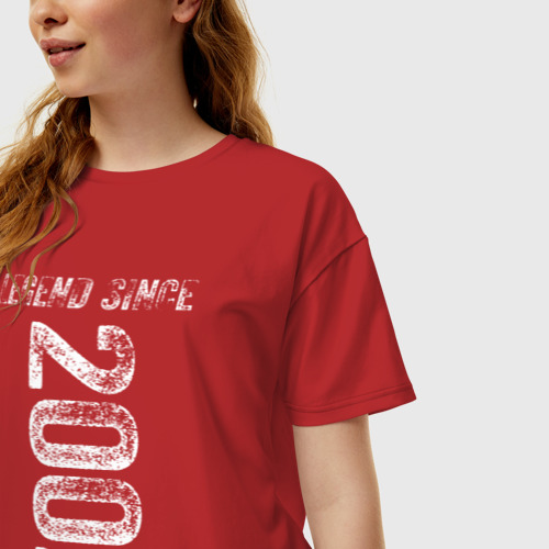 Женская футболка хлопок Oversize Легендарный с 2002, цвет красный - фото 3