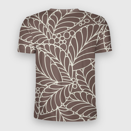 Мужская футболка 3D Slim Кофеиновый паттерн из листьев, цвет 3D печать - фото 2