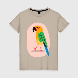 Пoпугaй – Женская футболка хлопок с принтом купить со скидкой в -20%